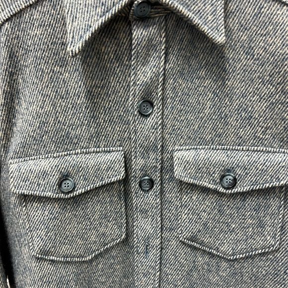 Vintage Men’s Medium Blue Wool Button Down Shirt - Picture 3 of 11